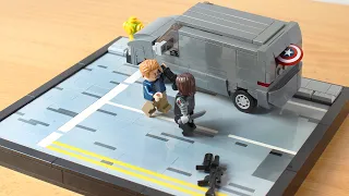 Captain America vs Winter Soldier diorama in LEGO