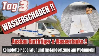 Reparatur Wasserschaden Wohnmobil Tag 3. Ausbau Frischwassertank & Grauwassertank Concorde Charisma