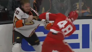 Givani Smith and Nicolas Deslauriers exchange punches after big hit