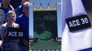 OAK@KC: Royals honor late Ventura in home opener