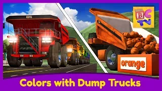 Learn Colors with Dump Trucks Part 1 | Educational Video for Kids by Brain Candy TV