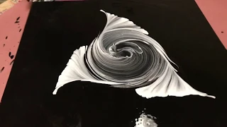 Fluid Painting String Swipe Cheap  Funky Black and White only!! Great Beginners Technique!!