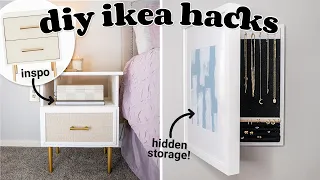 DIY IKEA HACKS For Your Bedroom ✨ Tarva Nightsand Flip + Hidden Jewelry Organizer