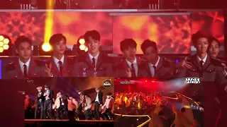 161226 SBS 가요대전 SEVENTEEN 세븐틴 reaction to BTS 방탄소년단 FIRE 불타오르네