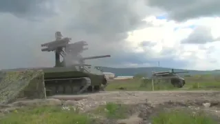 Russian battle robots in Syria.Российский боевой робот Уран 9