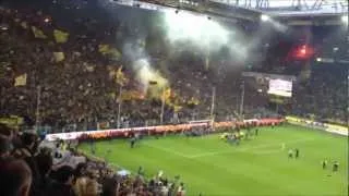 Nach dem Spiel Borussia Dortmund - Gladbach 2:0 (BVB Meister 2012, Pyro & Feier)