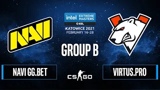 CS:GO - NAVI GG.BET vs Virtus.pro [Dust2] Map 1 - IEM Katowice 2021 - Group B