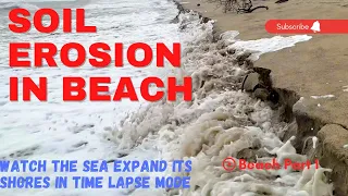 Sea Sand Erosion in Beach (Time lapse)