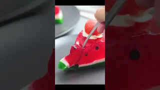 Watermelon Jelly Cake 🍉 🎂 | Jello Pudding Dessert Recipe |  #Shorts #viralcakes