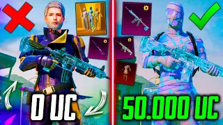 🔥 ЭТО ОЧЕНЬ УДАЧНАЯ ПРОКАЧКА АККАУНТА на 50000 UC В PUBG MOBILE! ПОЛНАЯ ПРОКАЧКА ЛЕДНИКА и МУМИЯ!