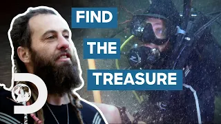 Chad's Risky Dive To Explore An Underwater Cave For Aztec Treasure | Mystery At Blind Frog Ranch