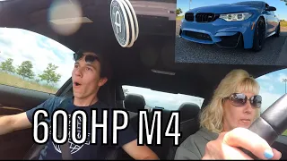 My Mom Drives My Tuned BMW M4! ANTILAG, BURNOUTS, FUNNY REACTIONS
