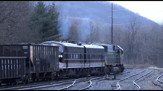 RBMN Streamlined F units get put to work pulling freight (serving as extra power/MU) on QAJT 2/2/24