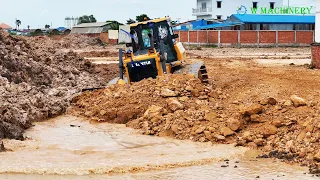 New Activities Bulldozer Pushing Soil Filling Roads Project Process Techniques Operator Skills