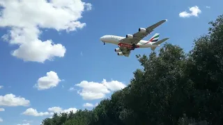 Emirates A380 Landing in Madird Barajas 32R