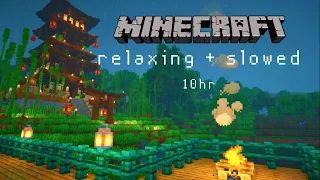 Minecraft relaxing music 10 hours - Japanese Pagoda -  rain sounds to study and sleep to
