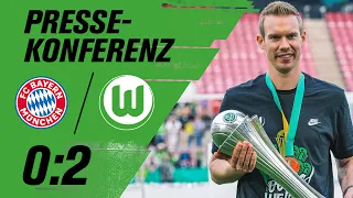 „Erste Halbzeit hat riesige Freude bereitet!“ | Pokalsieg-PK mit Stroot nach Bayern - Wolfsburg