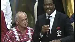 NBA - 1987 - Special - James Brown With A Celtics Fan On The Parquet Floor At The Boston Gardens