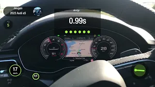 Audi a5 2.0 140kw 40tfsi 2023 acceleration with dragy 0-100 kmh