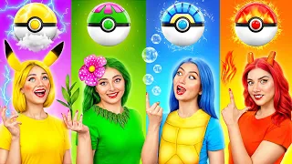 Oheň Dívka, Voda Dívka, Vlasy Dívka a Země Dívka Pokémon v Reálném Životě | Bláznivá Výzva