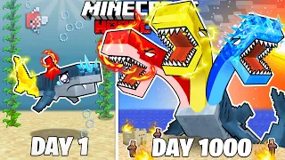 I Survived 1000 Days as an ELEMENTAL SHARK in HARDCORE Minecraft! (Full Story)