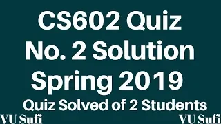 Solution Quiz No. 2 (CS602  Computer Graphics) Spring 2019