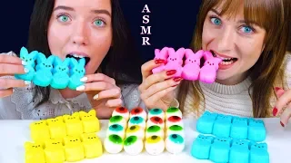 ASMR EYEBALLS GUMMY, PEEPS MARSHMALLOW BUNNIES CANDY RACE | EATING SOUND LILIBU