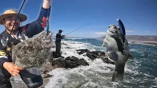 PESCANDO de orilla en PARADISIACA PLAYA Chilena.