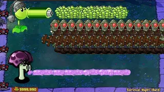 Plants Vs Zombies. Gatling Pea Vs Scaredy Shroom Vs Giga - Gargantuar