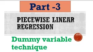 Piecewise linear regression model/Dummy variable/ (@s2economicsclasses803 )