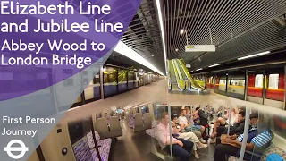 London Underground & Elizabeth Line First Person Journey - Abbey Wood to Ldn Bridge via Canary Wharf