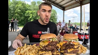 Joel Hansen - (SHOCKING) -Eating 2 of KC Finn's Burgers & BBQ - Big Ass Burger Challenge Jackson Tn