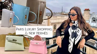 Day In Paris & Hermès Shopping- New Bags, Colours, Prices |Mini Kelly, Birkin, Faubourg Saint Honoré