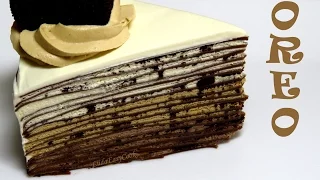 [ENG SUB] Chocolate Oreo mille crepe cake recipe  Mille Crepes – No Bake