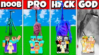 Minecraft Battle: LIGHT HEAD FAMILY SCP HOUSE BUILD CHALLENGE NOOB vs PRO vs HACKER vs GOD Animation