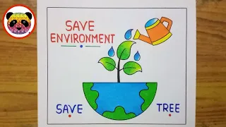 World Environment Day Drawing / World Environment Day Poster Drawing / Save Tree Save Earth Drawing