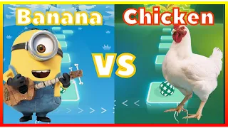 Minions Papaya Banana Song VS Chicken Song - Tiles Hop
