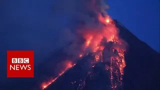 Timelapse of Philippines volcano eruption - BBC News