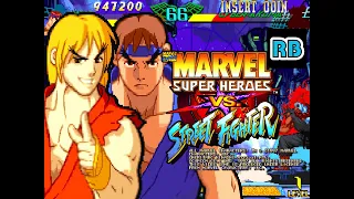 1997 [60fps] Marvel Super Heroes Vs. Street Fighter (Euro) Ryu Ken Expert ALL