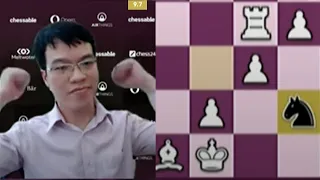 Grandmaster Le Quang-Liem Celebrates the Knight Fork Against Alireza Firouzja