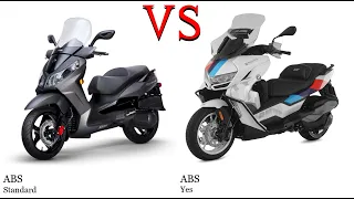 Sym Citycom 300 vs BMW C 400 Test specification comparison