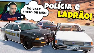 FUGA na POLÍCIA MAS só PODE USAR o FREIO de MÃO! BeamNG.drive Multiplayer