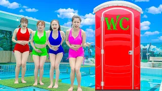 TRY NOT TO LAUGH ATM  MAGIC CHOOSES GIRL POOL BATTLE Dr Taz Girl Nerf Guns MELONS PREGNANT PRANKS