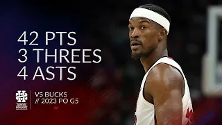 Jimmy Butler 42 pts 3 threes 4 asts vs Bucks 2023 PO G5