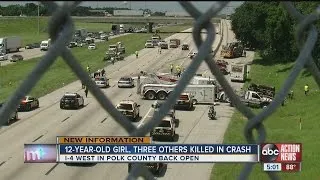 Crash on I-4 near Lakeland kills 4, including child