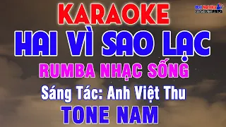 Hai Vì Sao Lạc (ST Anh Việt Thu) Karaoke Tone Nam Nhạc Sống Rumba || Karaoke Đại Nghiệp