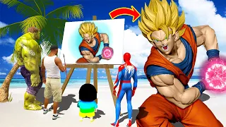 GTA 5 | GTA5 BUT WHATEVER GAINT VENOM GOKU, SHINCHAN, FRANKLIN & IRON MAN DRAWS COMES TO REAL LIFE