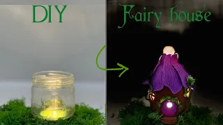 DIY Fairy house lamp | Polymer clay tutorial | Fairy house in a flower