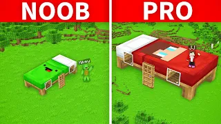 Mikey and JJ  - NOOB vs PRO : Bed House Build Battle in Minecraft (Maizen)