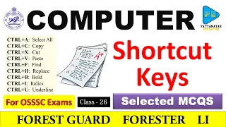 Computer & IT Shortcut Key Selected MCQS for Forest Guard Forester Livestock Inspector by Subrat Sir